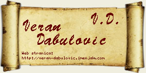 Veran Dabulović vizit kartica